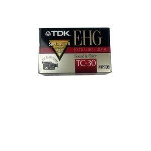 TDK EHG VHS-C Camcorder Tape TC-30 New Sealed 30 Min Recording Retro Analog